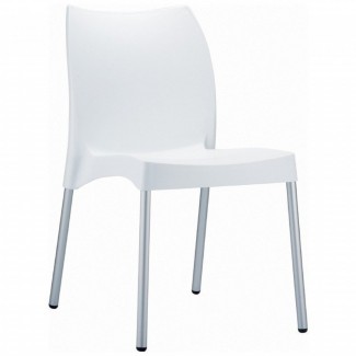 Vita Stacking Restaurant Side Chair in White